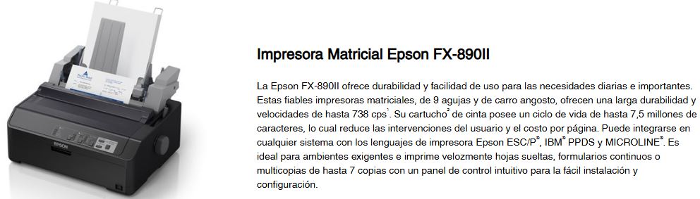 Epson FX-890II vista frontal