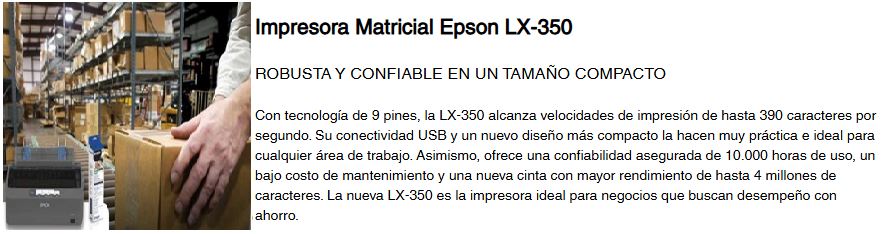 Epson LX-350 vista frontal
