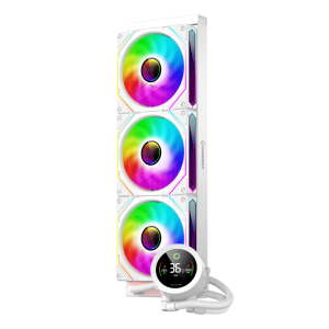 REFRIGERACION LIQUIDA GAMEMAX ICEBURG 360 DIGITAL WH ARGB FAN 3*12CM , DIGITAL DISPLAY TO TEMPERATUR