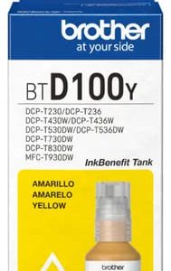 BOTELLA DE TINTA BROTHER  BTD100Y AMARILLO  DCP-T230 / T236, DCP-T430W / T436W,DCP-T530DW