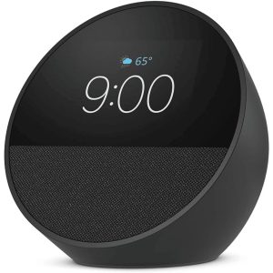 PARLANTE AMAZON ECHO SPOT B0BFC7WQ6R NEGRO RELOJ ALARMA ALEXA PANTALLA 2.8