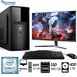 PC GAMER CAT I7 CON 16GB + DISCO SOLIDO DE 480GB + 1TB DE HDD