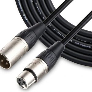 CABLE DE MICROFONO KIRLIN 10MTS -24AWG XLR M -XLRF NEGRO MPC480-10M-BK