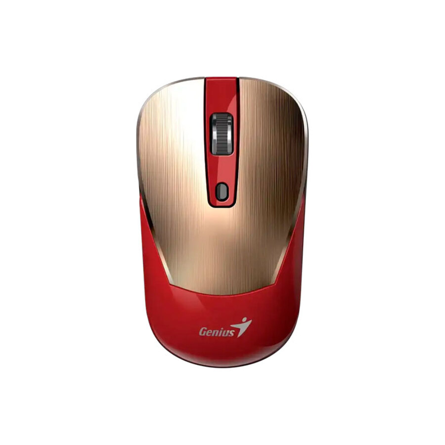 MOUSE GENIUS/NX-7125 WIRELESS GOLD Y RED /AI COPILOT /4 BOTONES /1200 DPI /RF 2.4GHZ /PILA AA /WIN