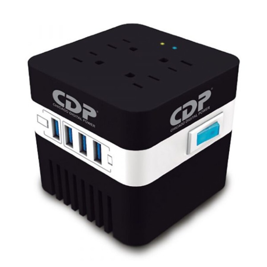 REGULADOR CDP RU-AVR604 600VA-300W-ENTRADA-SALIDA 110VAC-4 NEMA 5-15R-4USB