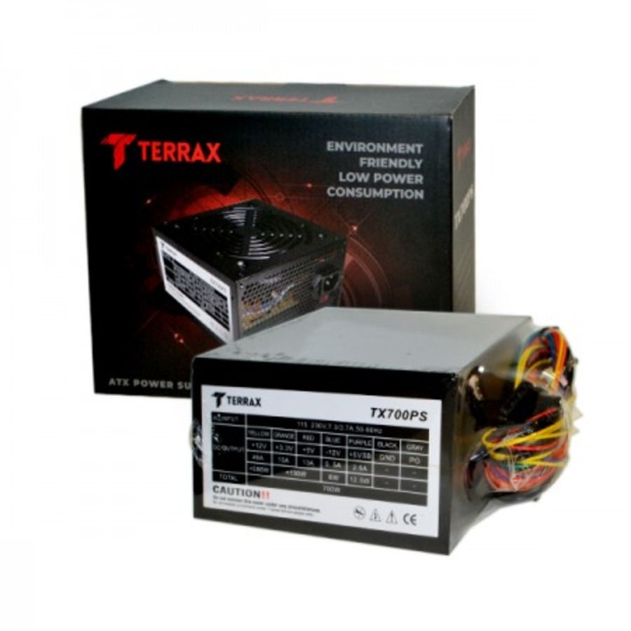 FUENTE PODER TERRAX 700W MODEL TX-700PS/CAJA/CABLE